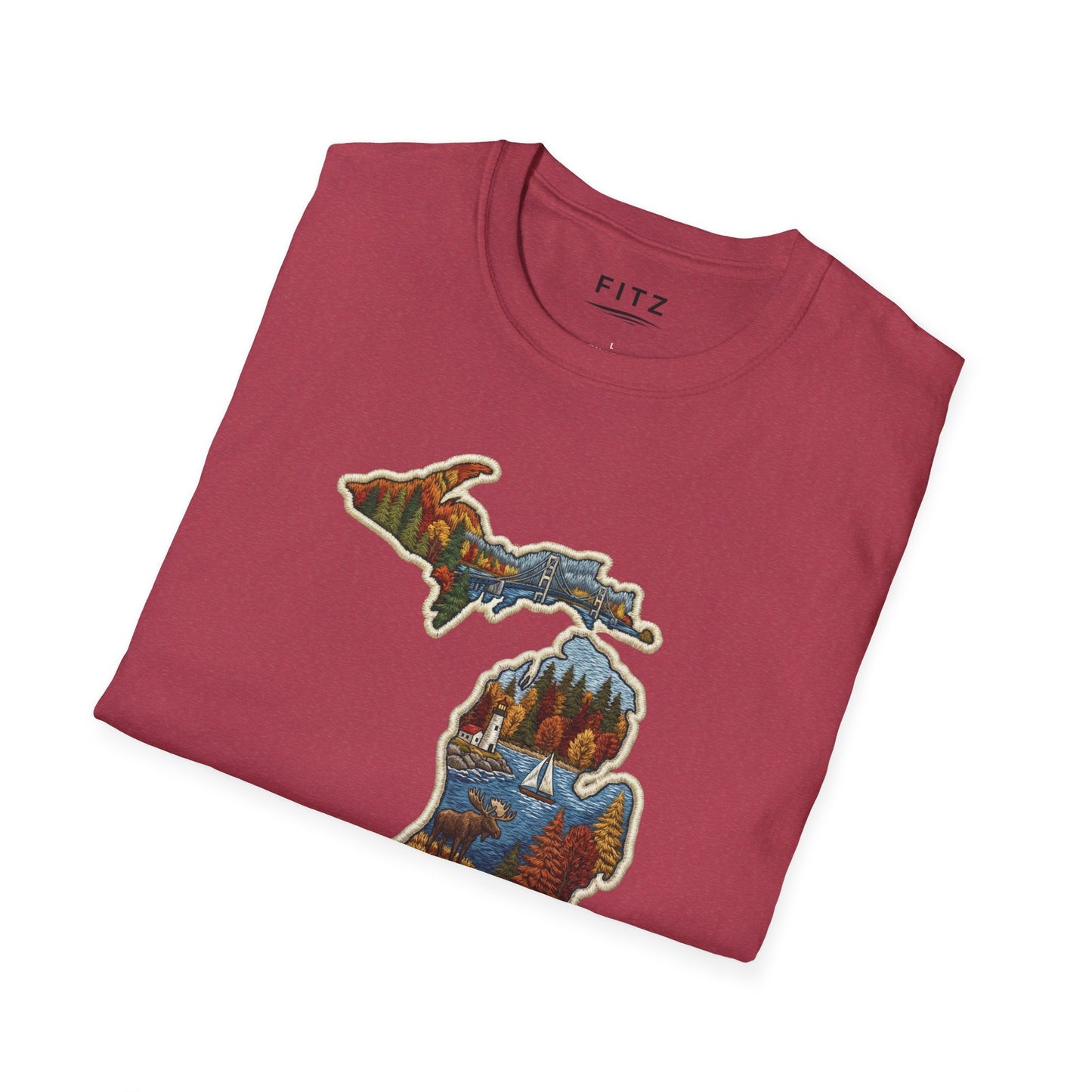 Michigan Scenic Patch Print T-Shirt