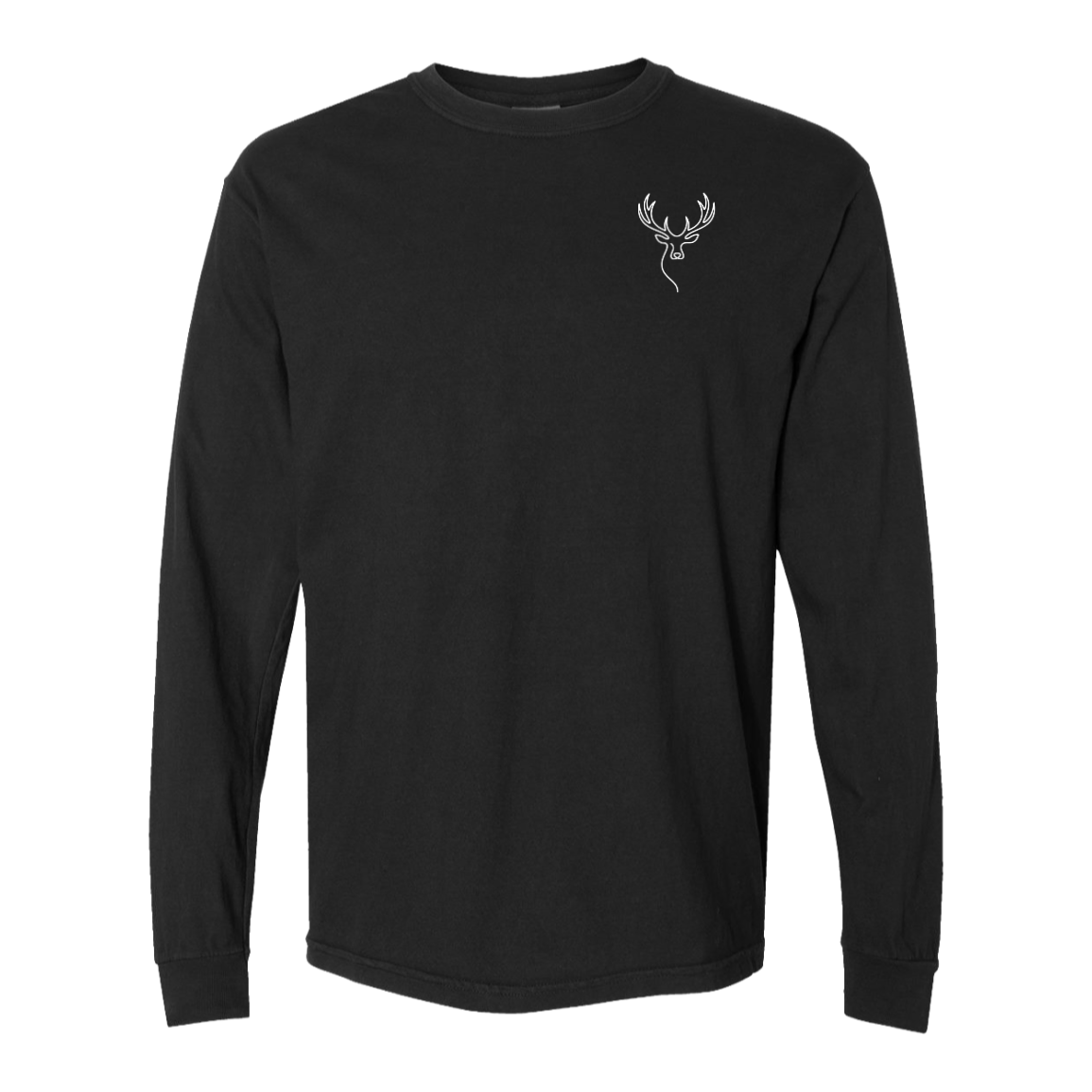 Elk One-Line Long Sleeve T-Shirt Back Print - Comfort Colors