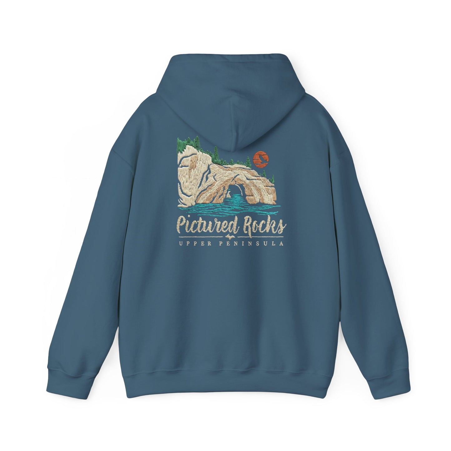 Pictured Rocks Lover's Leap Hoodie - Back Print