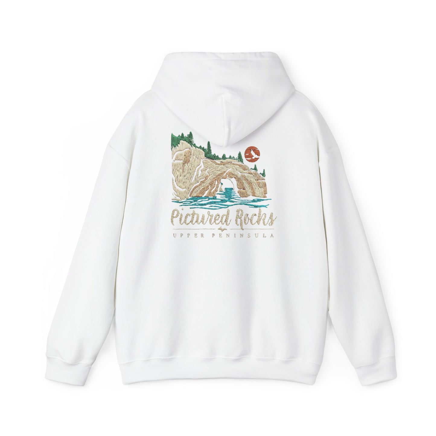 Pictured Rocks Lover's Leap Hoodie - Back Print
