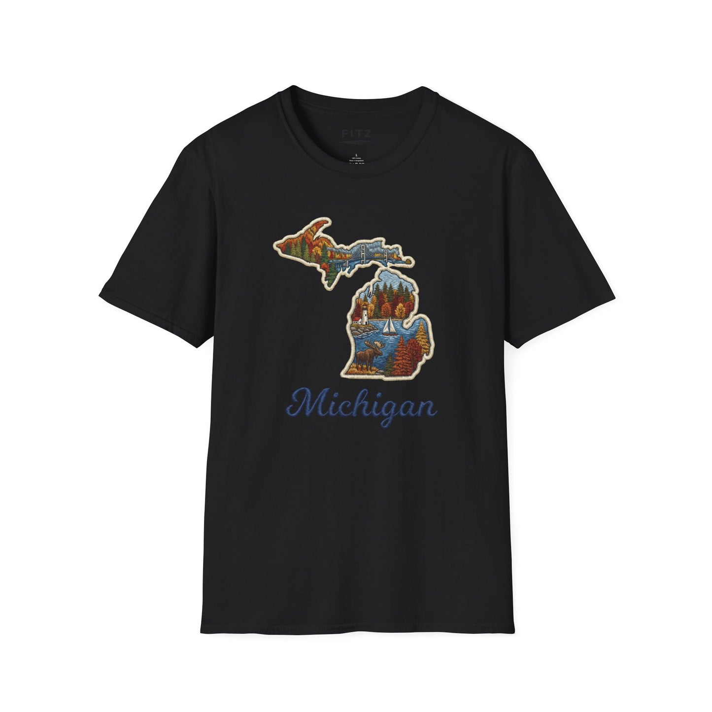 Michigan Scenic Patch Print T-Shirt