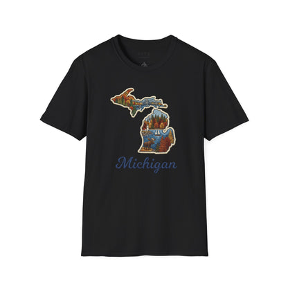 Michigan Scenic Patch Print T-Shirt