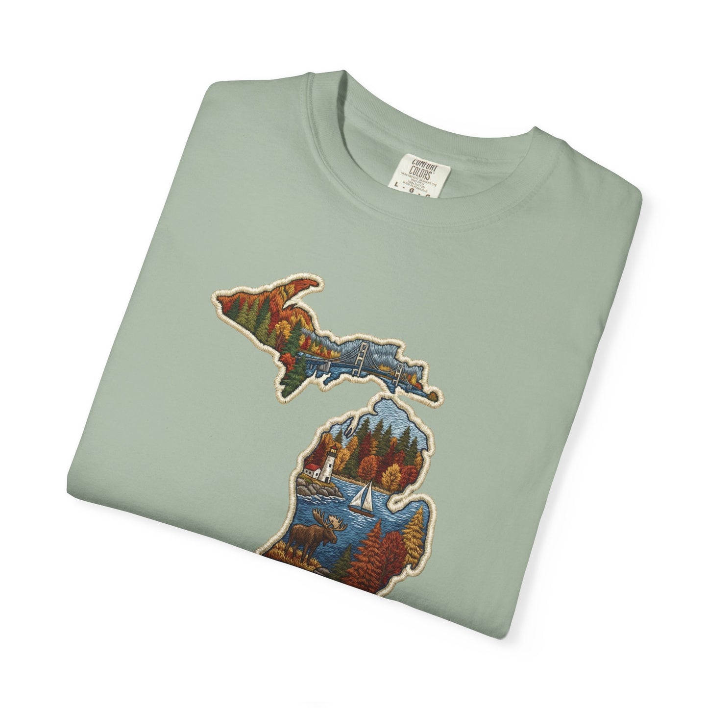 Michigan Scenic Patch Print T-Shirt - Heavyweight Comfort Colors