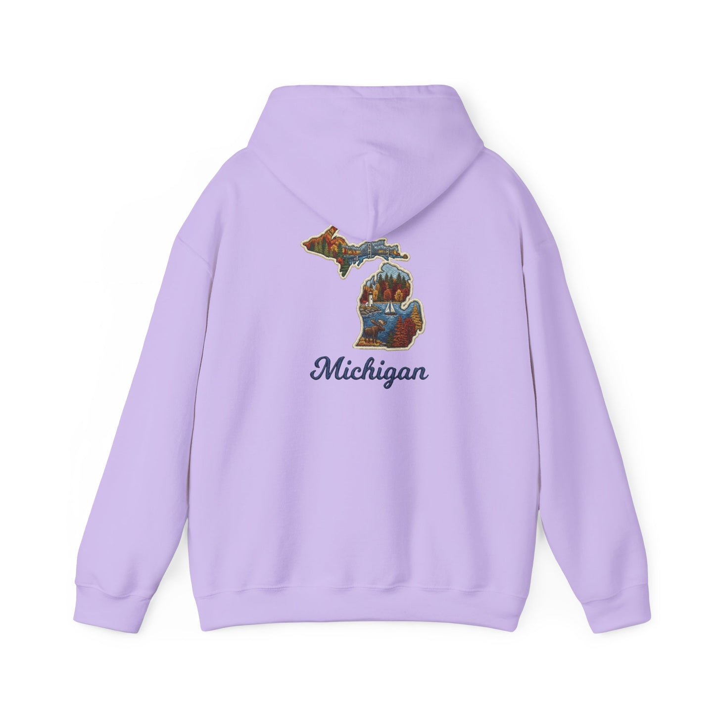 Michigan Scenic Patch Print Hoodie - Back Print