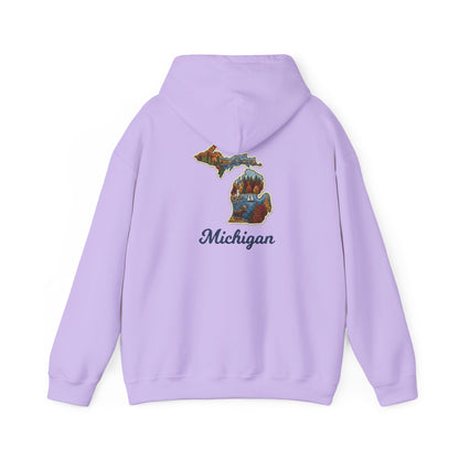 Michigan Scenic Patch Print Hoodie - Back Print