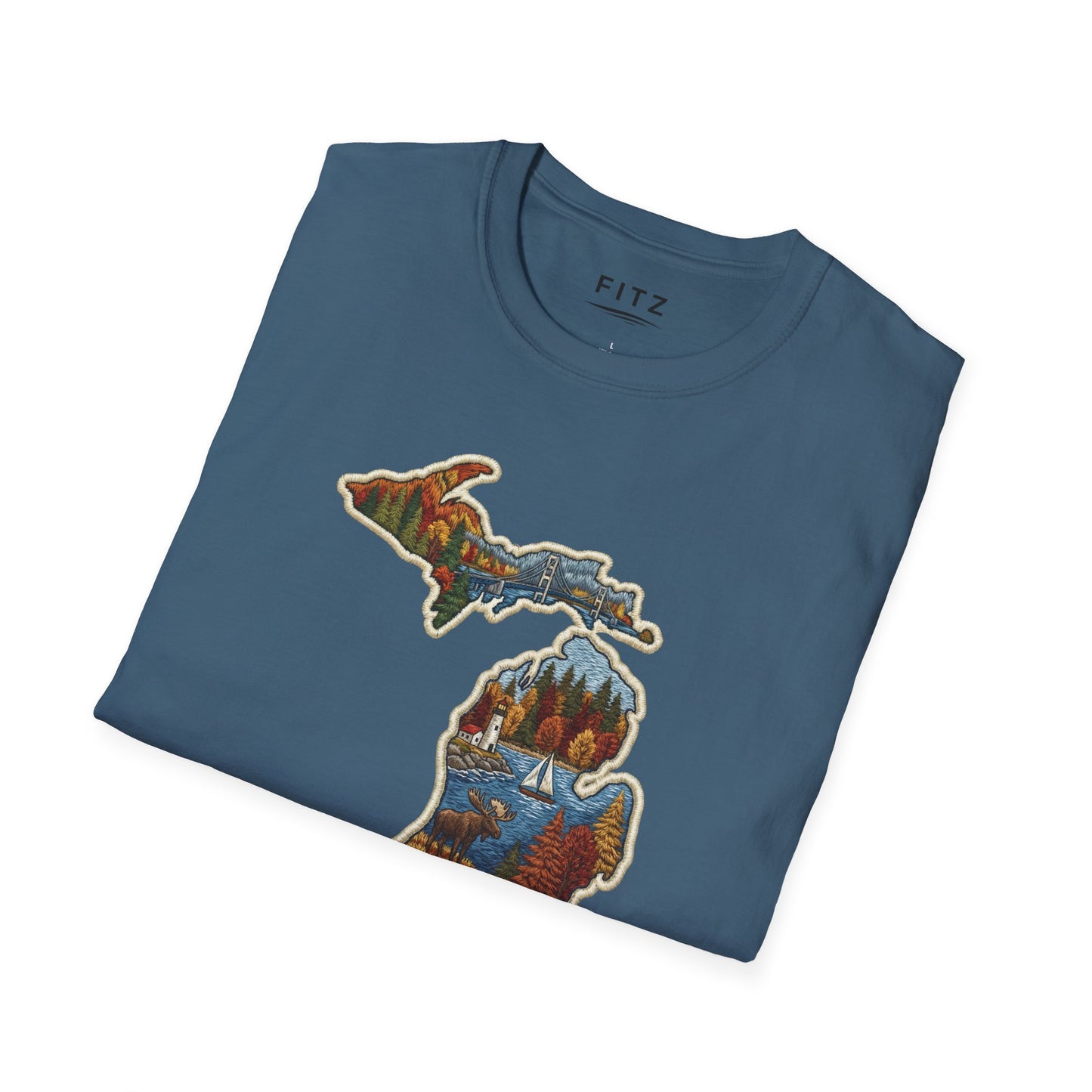 Michigan Scenic Patch Print T-Shirt