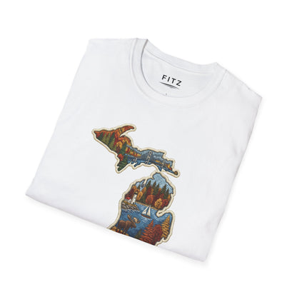Michigan Scenic Patch Print T-Shirt