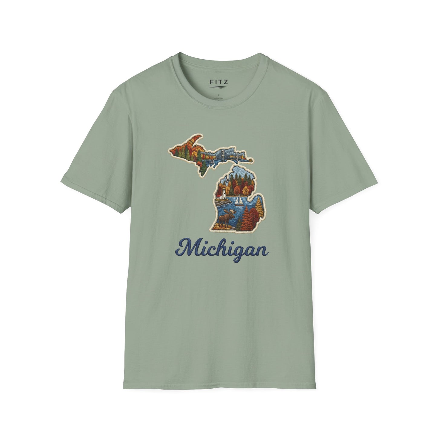Michigan Scenic Patch Print T-Shirt