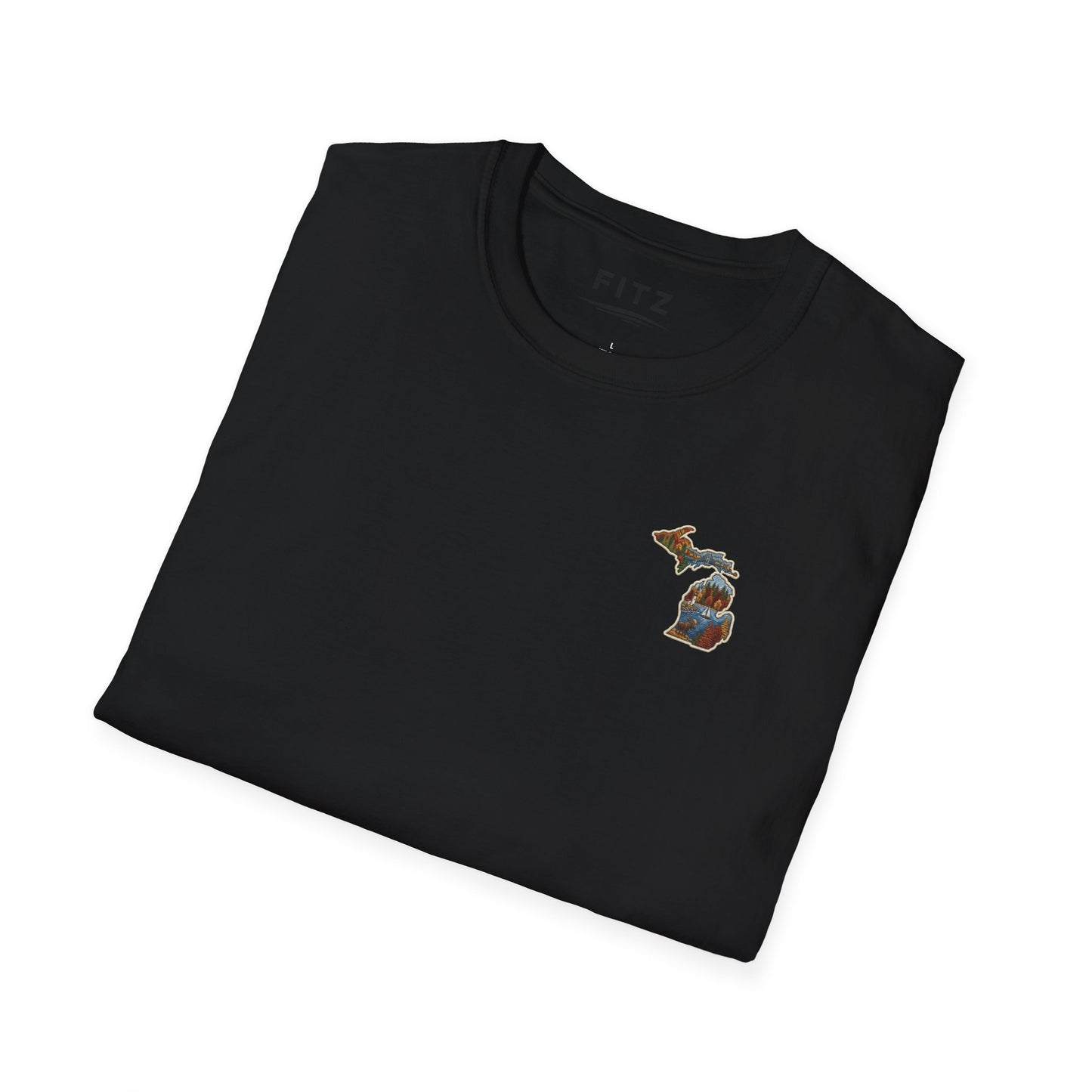 Michigan Scenic Patch Print T-Shirt - Back Print
