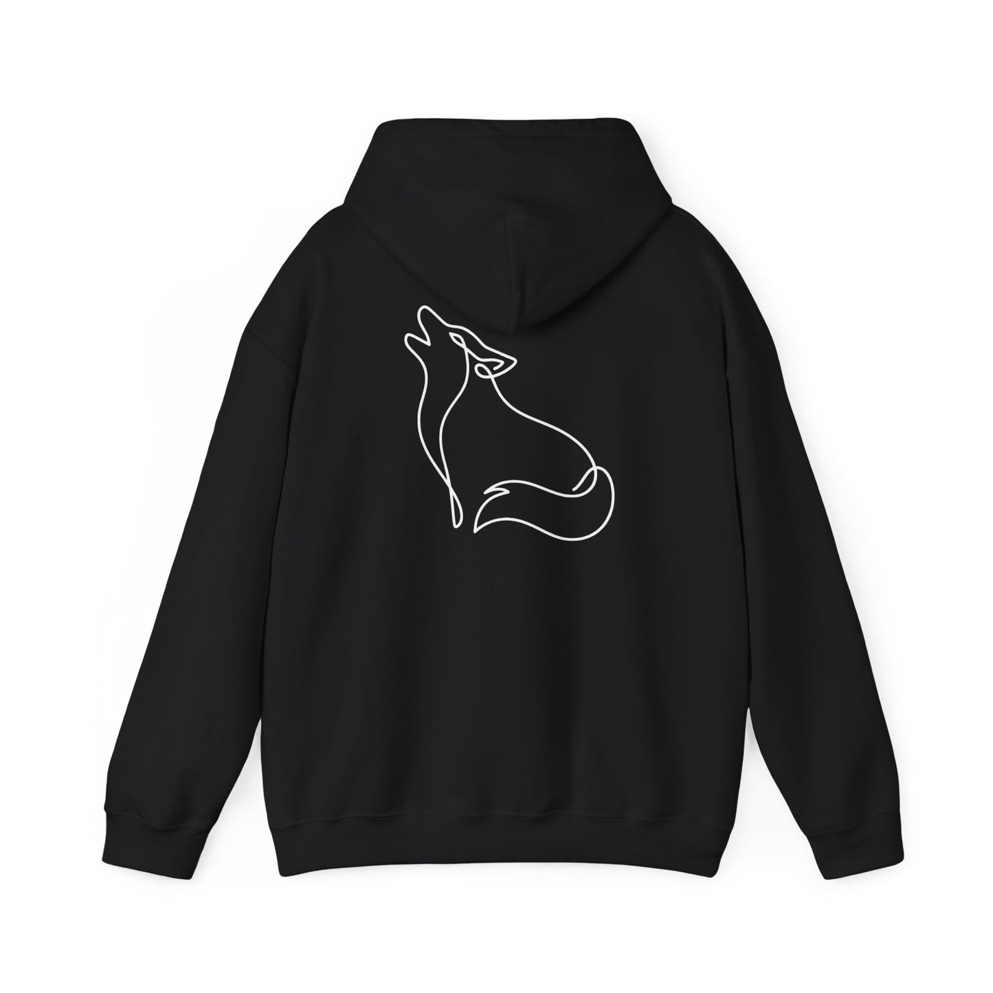 Wolf One Line Hoodie - Back Print