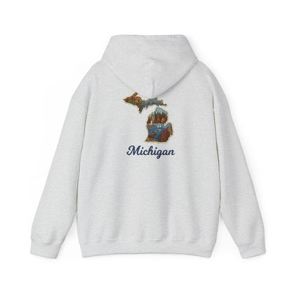 Michigan Scenic Patch Print Hoodie - Back Print
