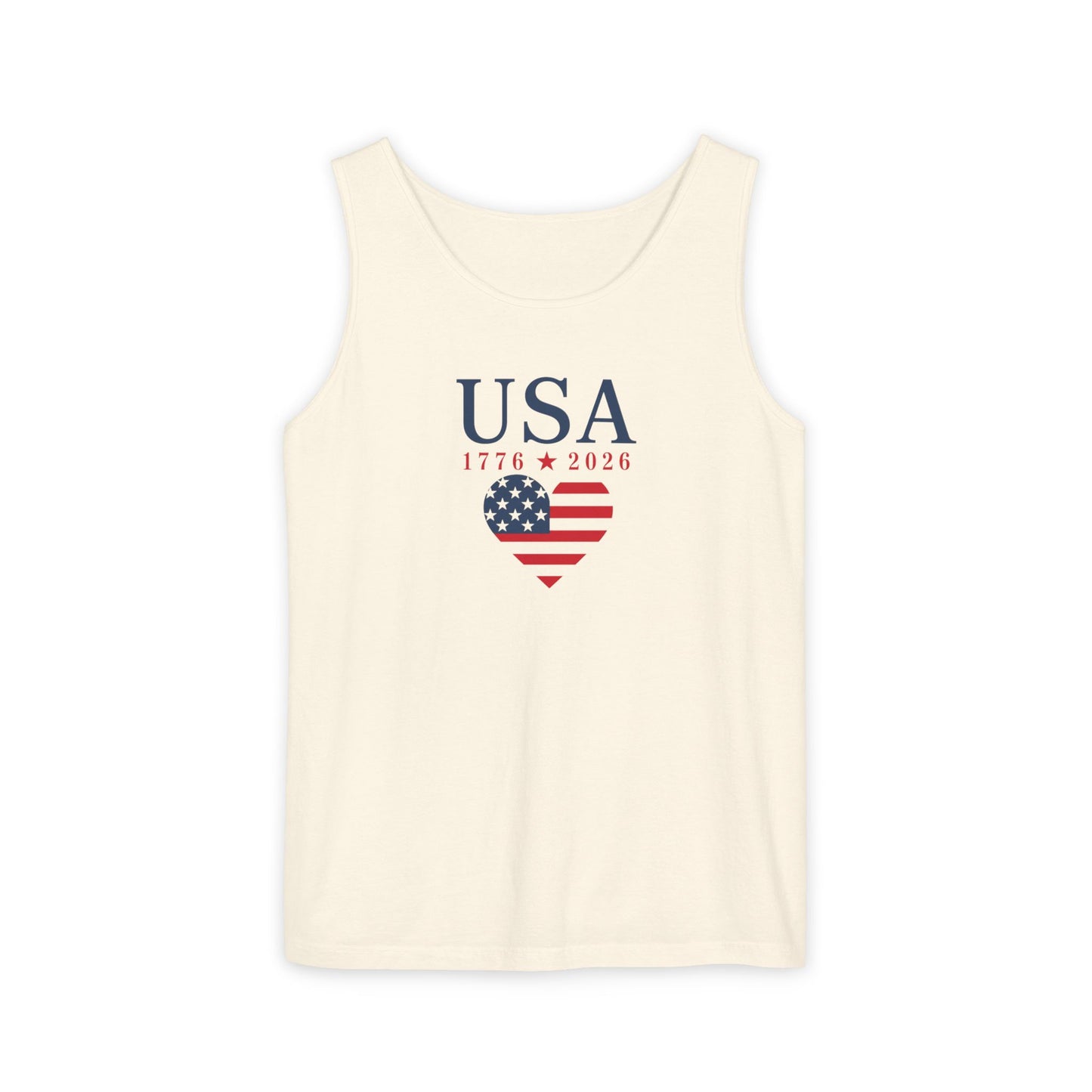 USA Heart Flag Tank Top - Heavyweight Comfort Colors