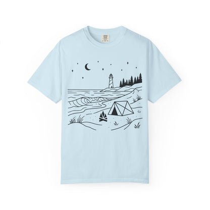 Beach Camping T-Shirt - Heavyweight Comfort Colors