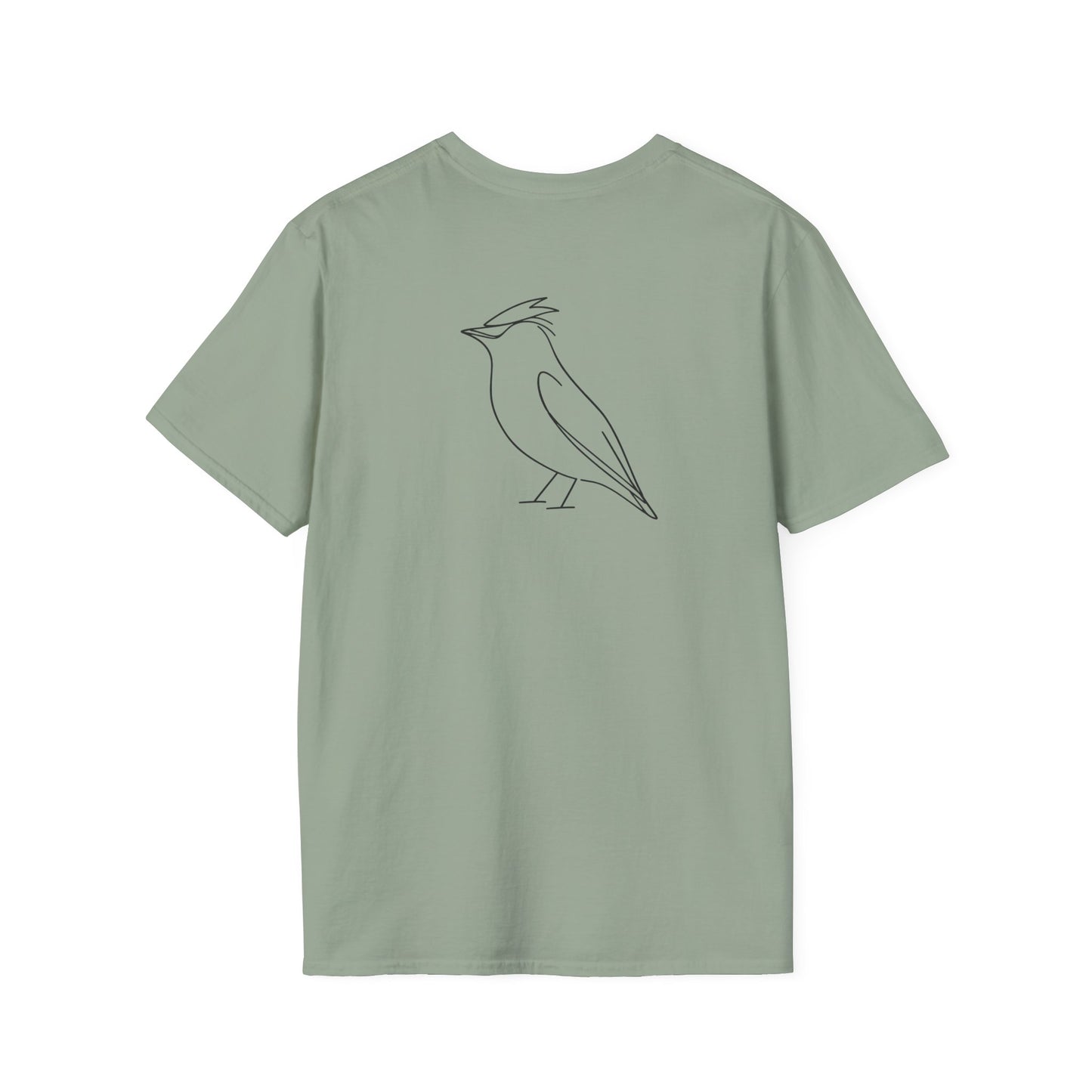 Cedar Waxwing Line T-Shirt - Back Print