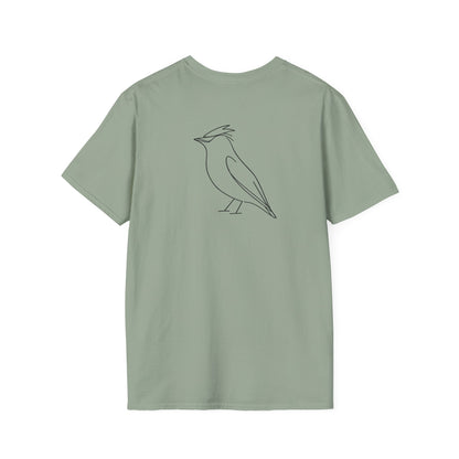 Cedar Waxwing Line T-Shirt - Back Print