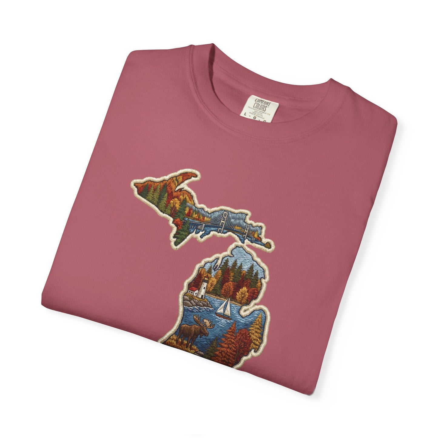 Michigan Scenic Patch Print T-Shirt - Heavyweight Comfort Colors