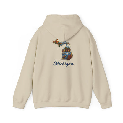 Michigan Scenic Patch Print Hoodie - Back Print