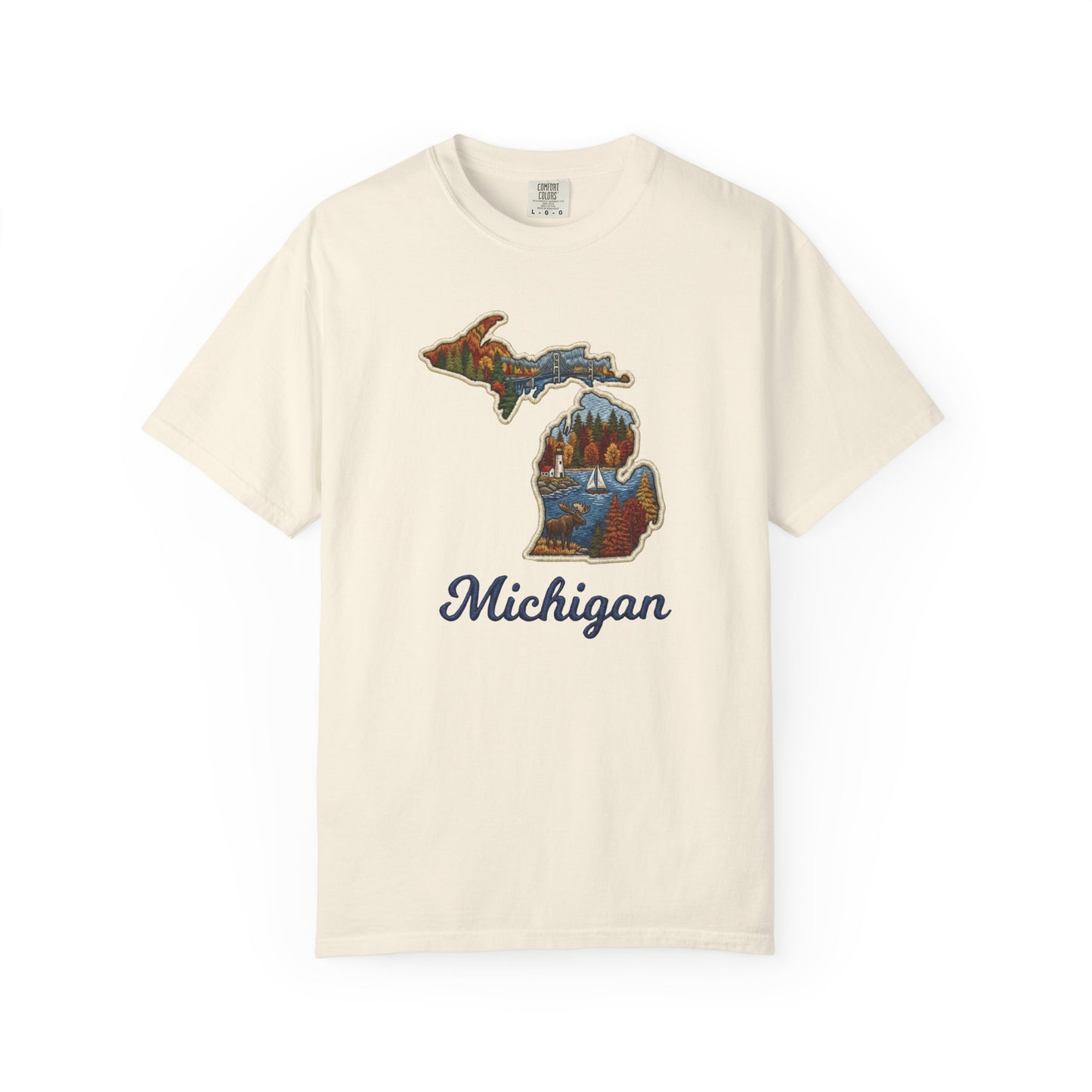 Michigan Scenic Patch Print T-Shirt - Heavyweight Comfort Colors