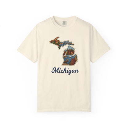 Michigan Scenic Patch Print T-Shirt - Heavyweight Comfort Colors