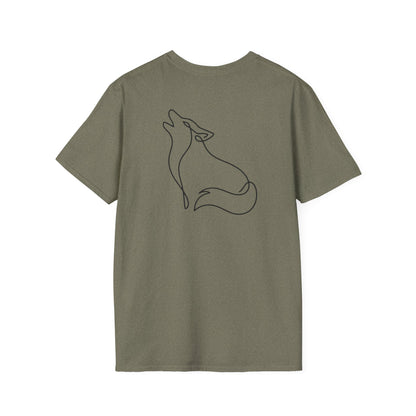 Wolf One Line T-Shirt - Back Print