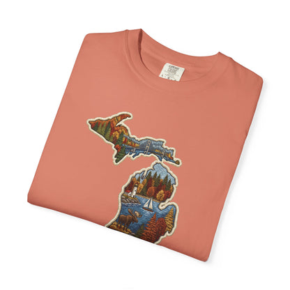 Michigan Scenic Patch Print T-Shirt - Heavyweight Comfort Colors