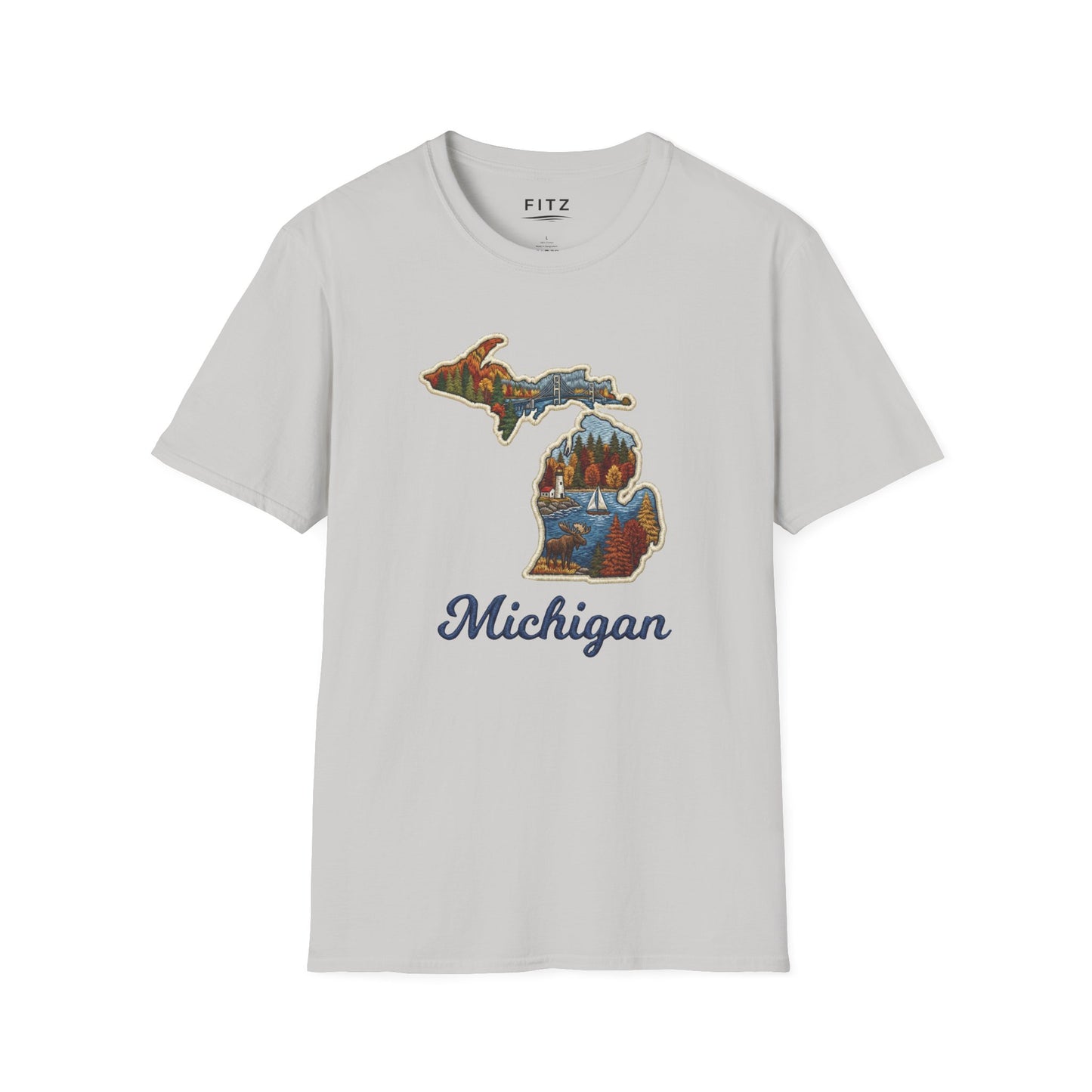 Michigan Scenic Patch Print T-Shirt