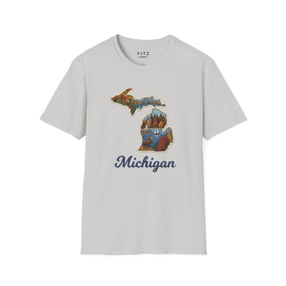 Michigan Scenic Patch Print T-Shirt