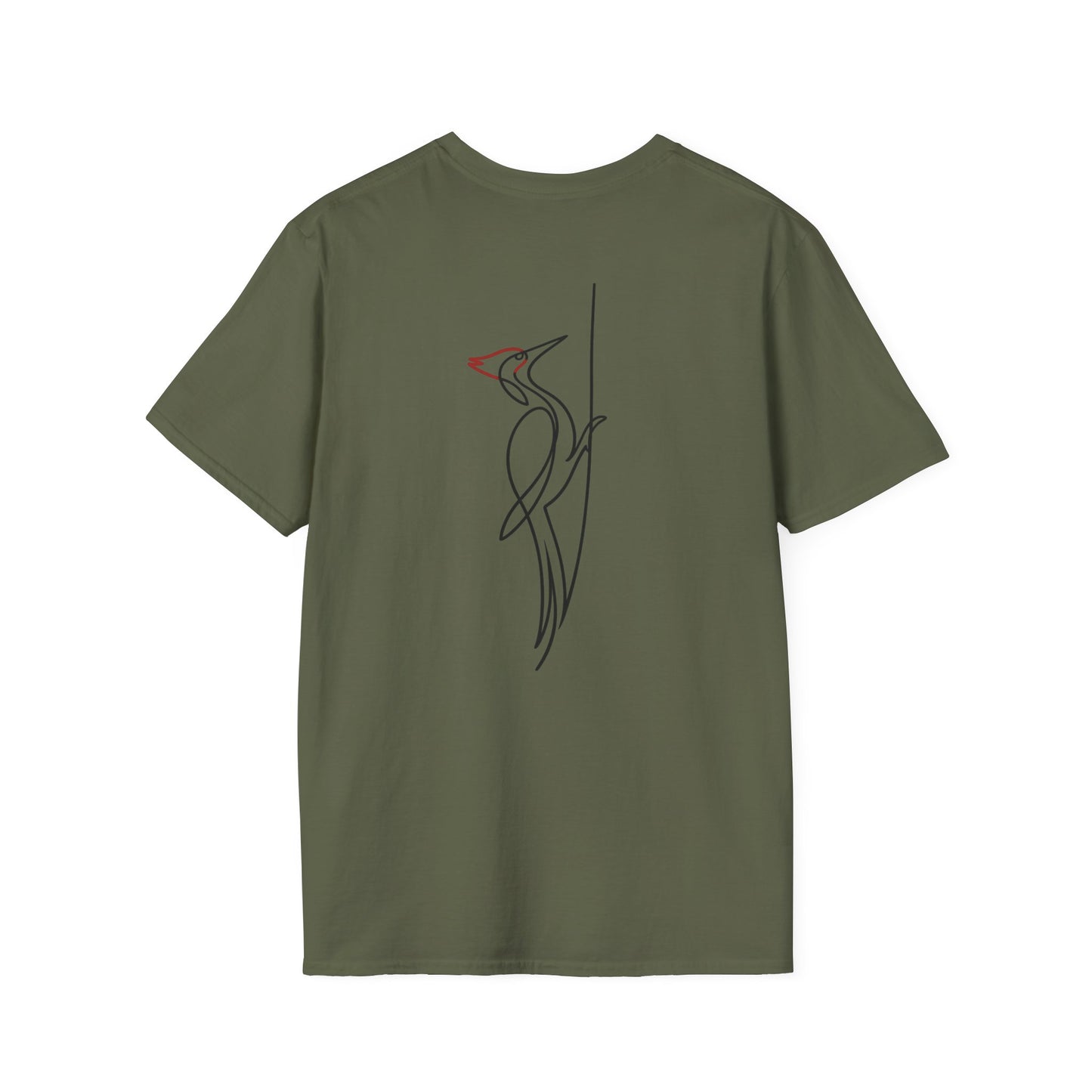 Pileated Woodpecker One Line T-Shirt - Back Print