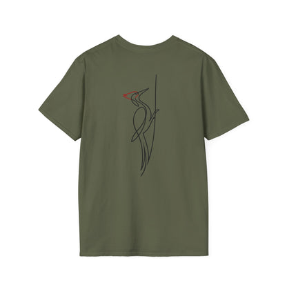 Pileated Woodpecker One Line T-Shirt - Back Print