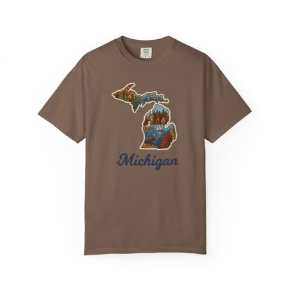 Michigan Scenic Patch Print T-Shirt - Heavyweight Comfort Colors