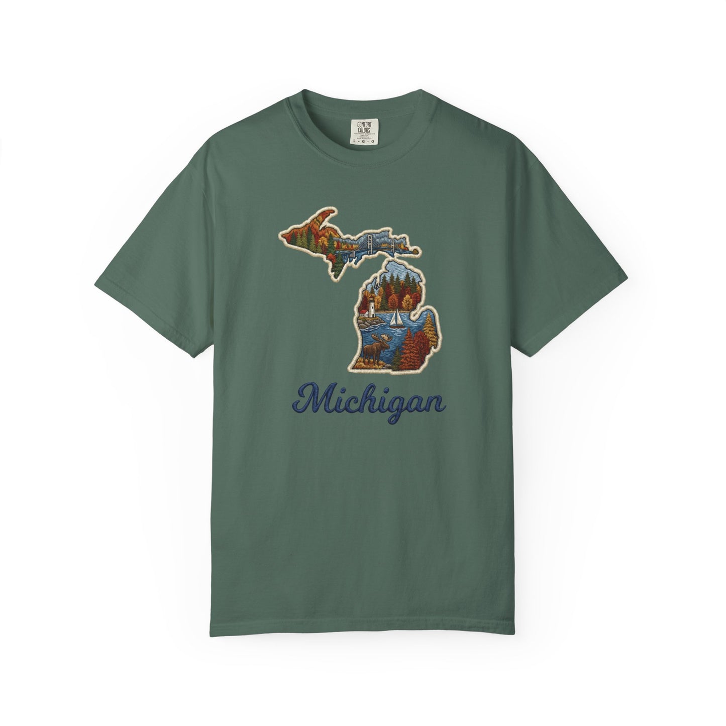 Michigan Scenic Patch Print T-Shirt - Heavyweight Comfort Colors