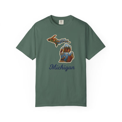 Michigan Scenic Patch Print T-Shirt - Heavyweight Comfort Colors