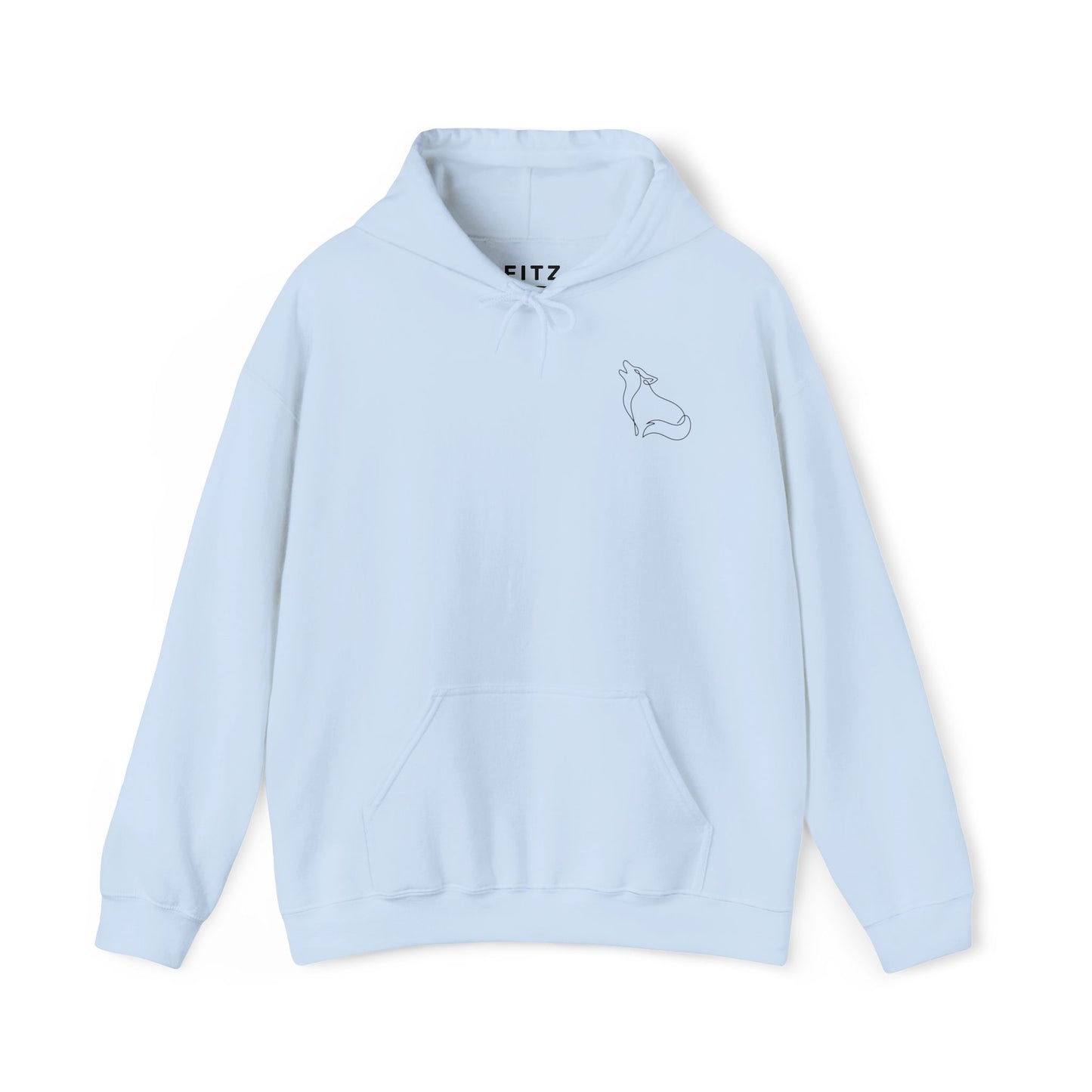 Wolf One Line Hoodie - Back Print