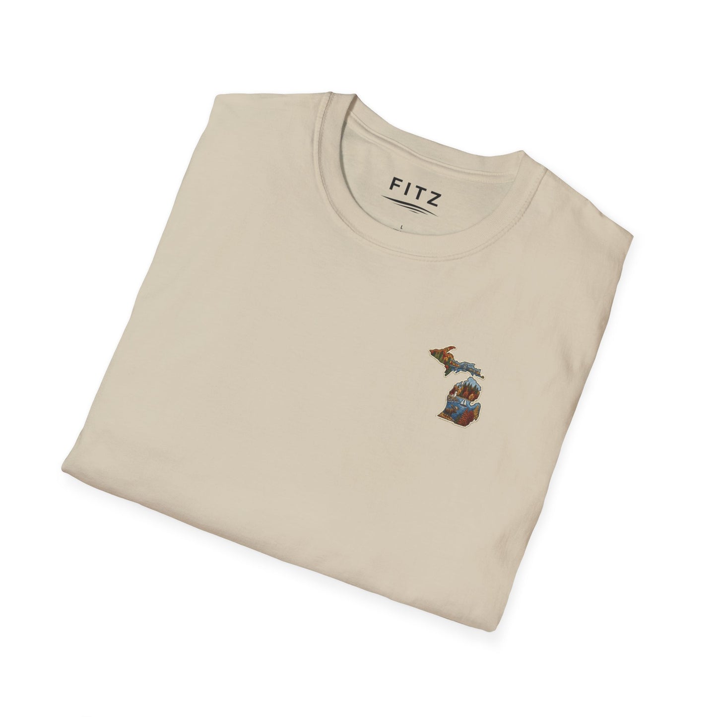 Michigan Scenic Patch Print T-Shirt - Back Print