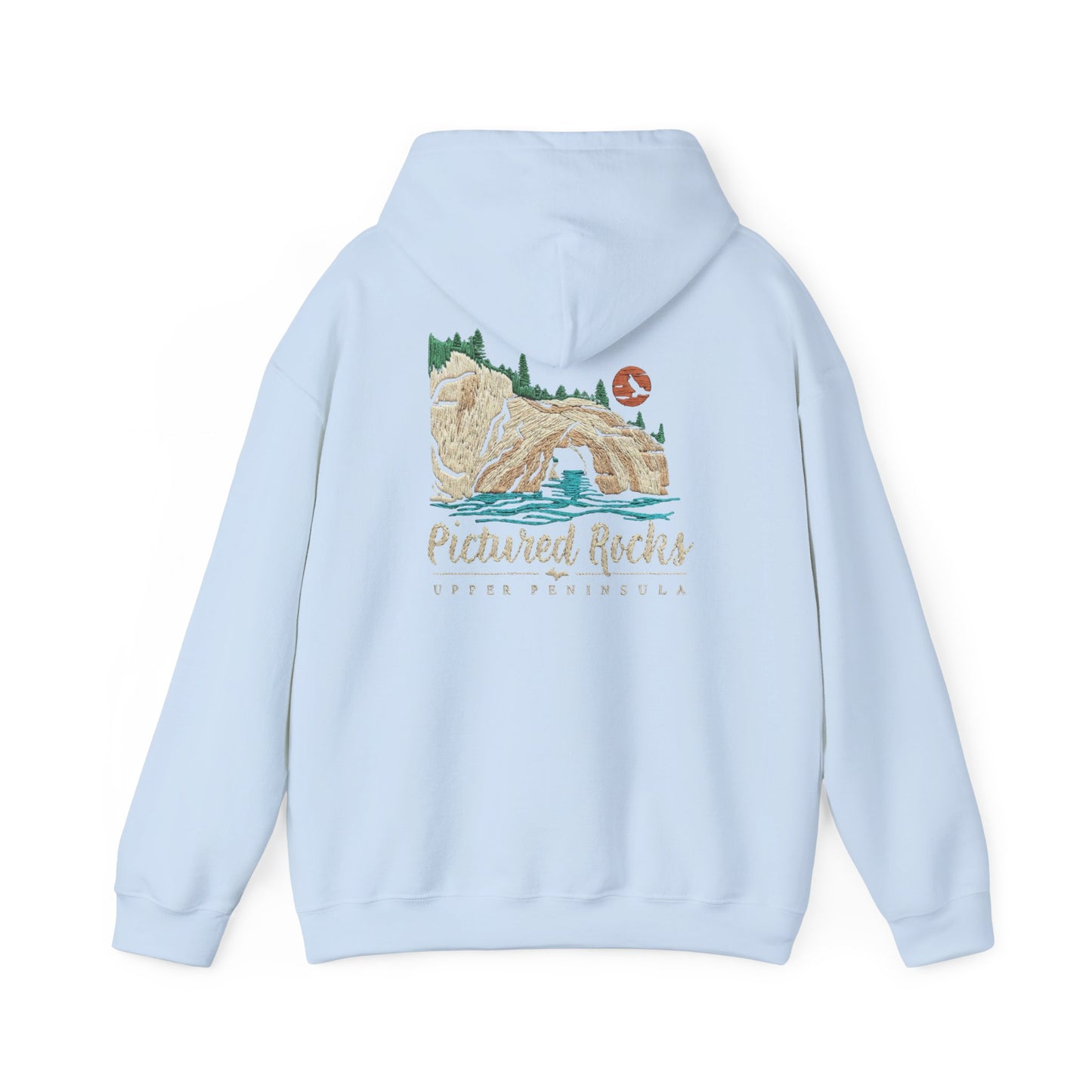 Pictured Rocks Lover's Leap Hoodie - Back Print