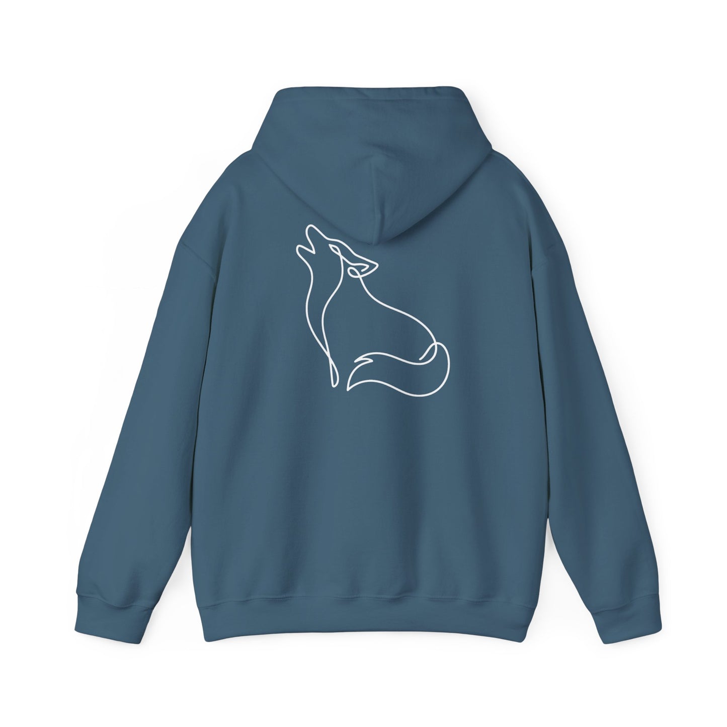 Wolf One Line Hoodie - Back Print