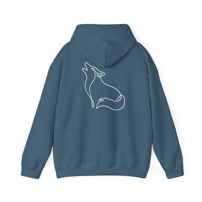 Wolf One Line Hoodie - Back Print