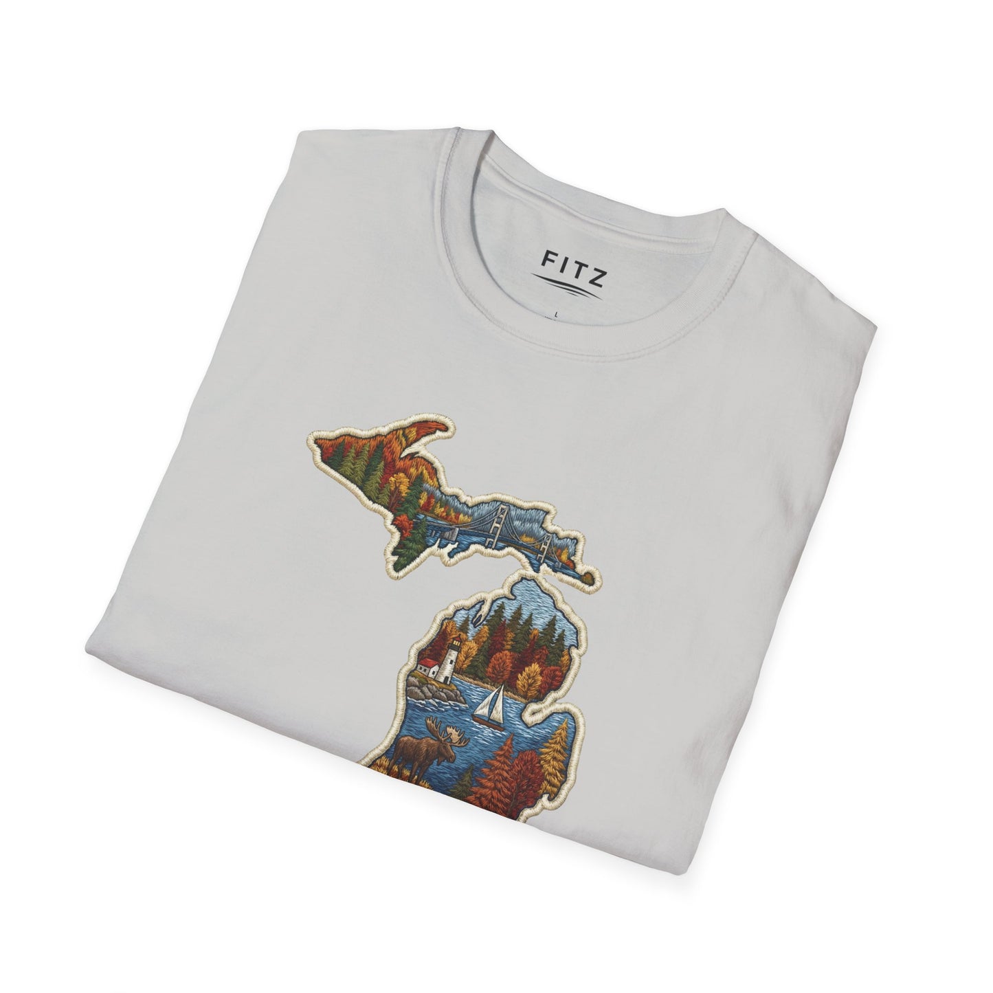 Michigan Scenic Patch Print T-Shirt