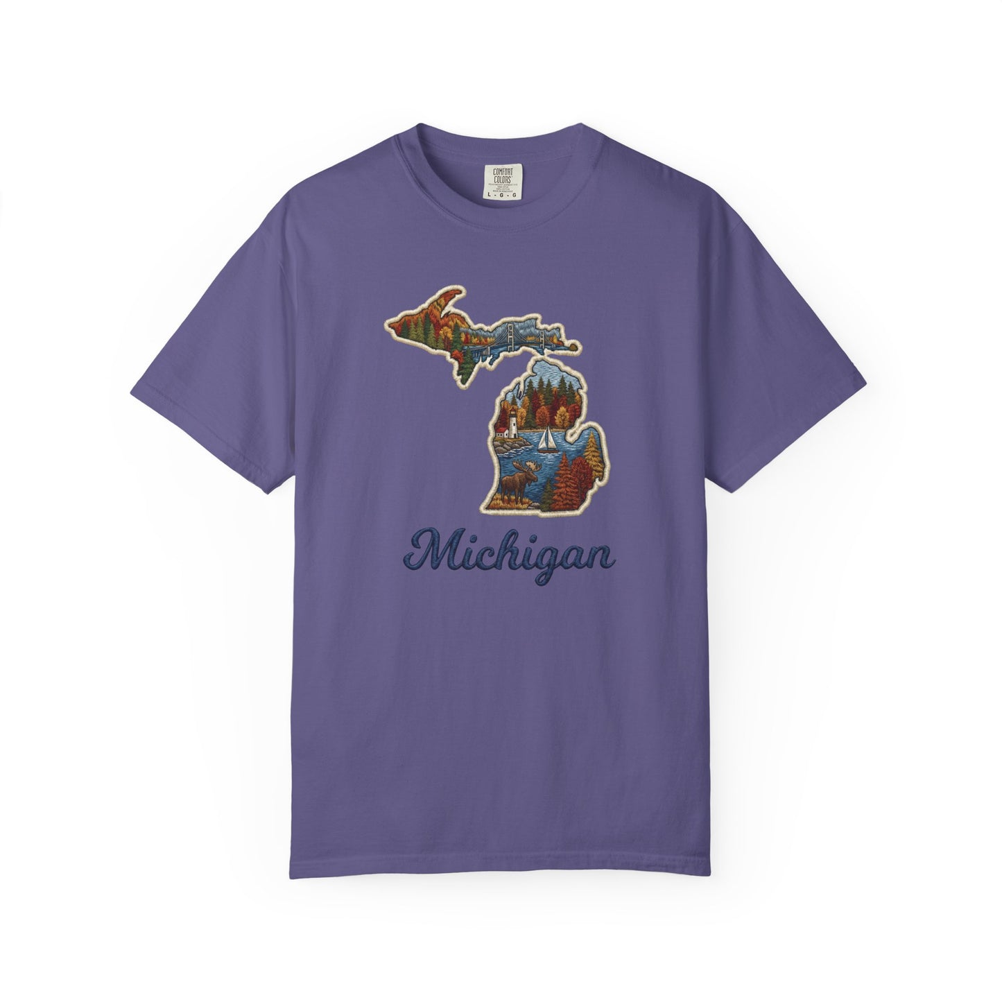 Michigan Scenic Patch Print T-Shirt - Heavyweight Comfort Colors