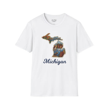 Michigan Scenic Patch Print T-Shirt