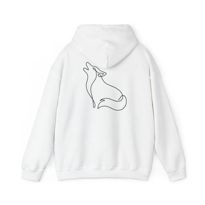 Wolf One Line Hoodie - Back Print