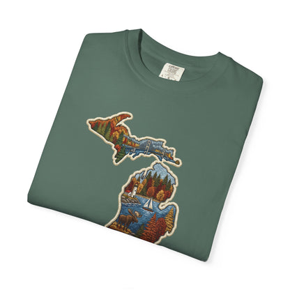 Michigan Scenic Patch Print T-Shirt - Heavyweight Comfort Colors