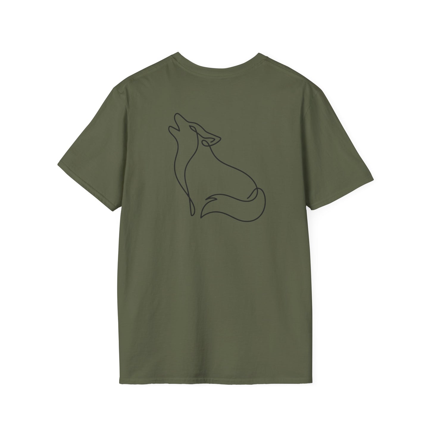 Wolf One Line T-Shirt - Back Print