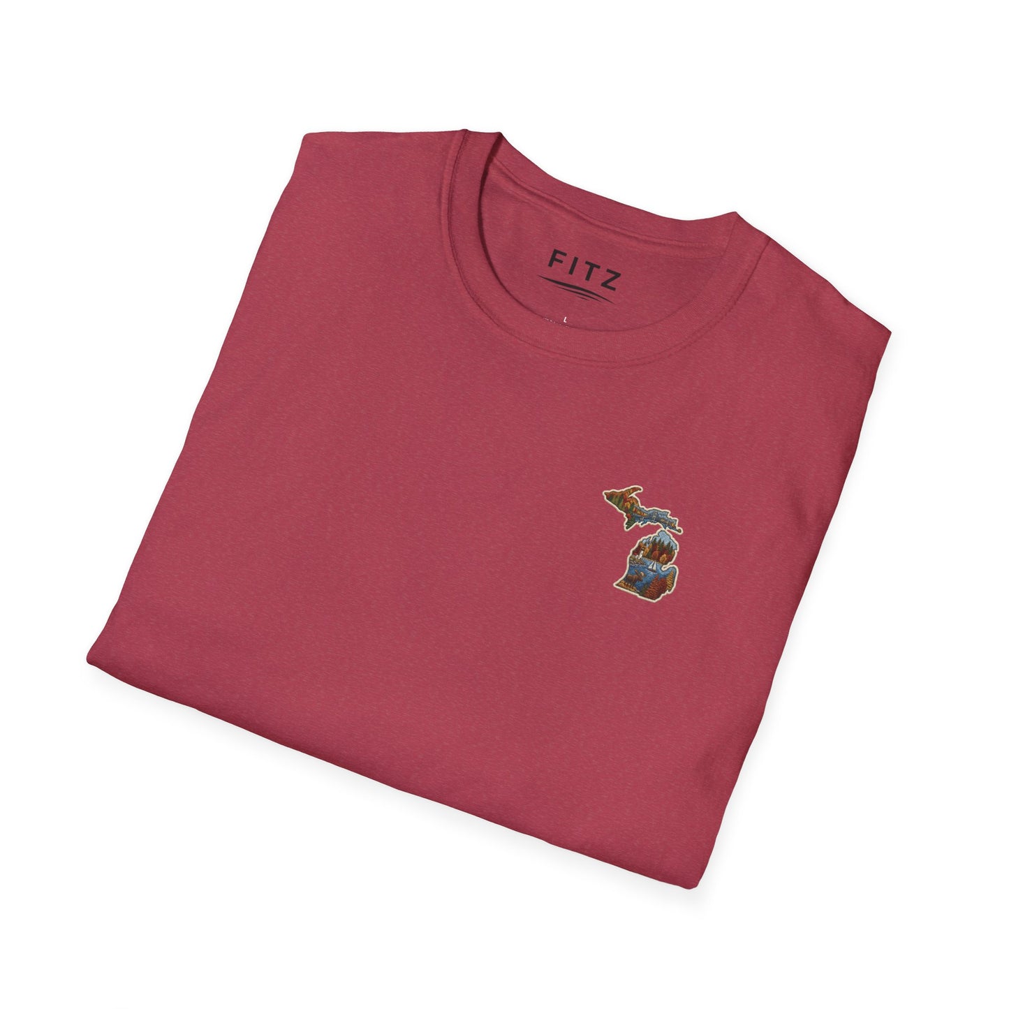 Michigan Scenic Patch Print T-Shirt - Back Print