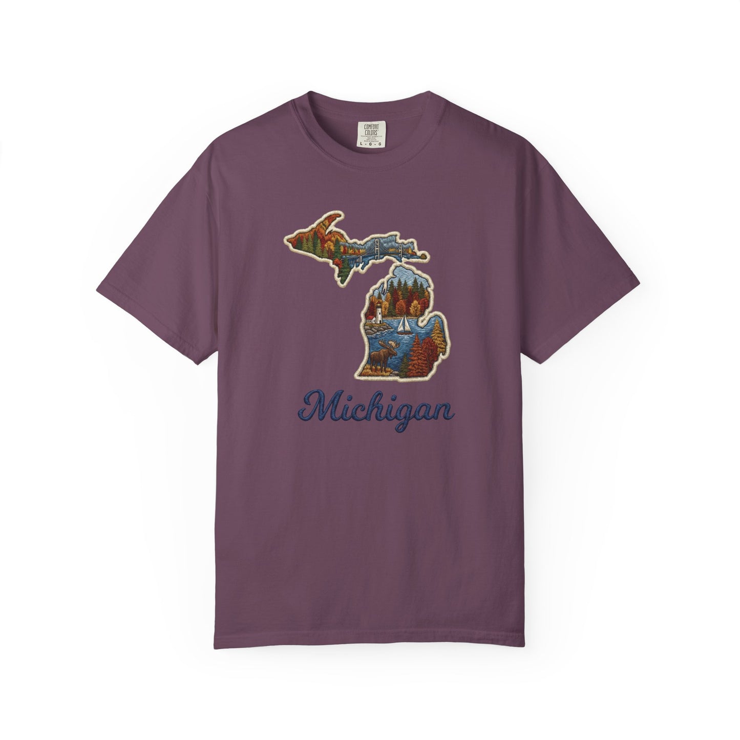 Michigan Scenic Patch Print T-Shirt - Heavyweight Comfort Colors