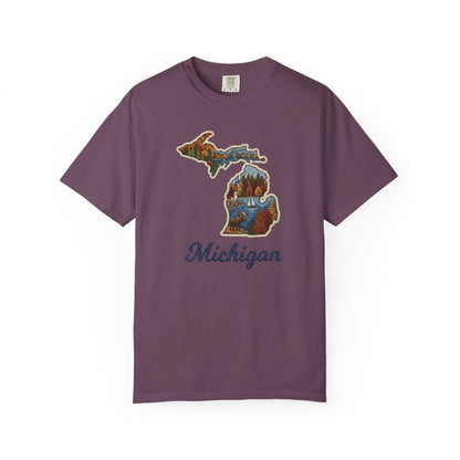 Michigan Scenic Patch Print T-Shirt - Heavyweight Comfort Colors