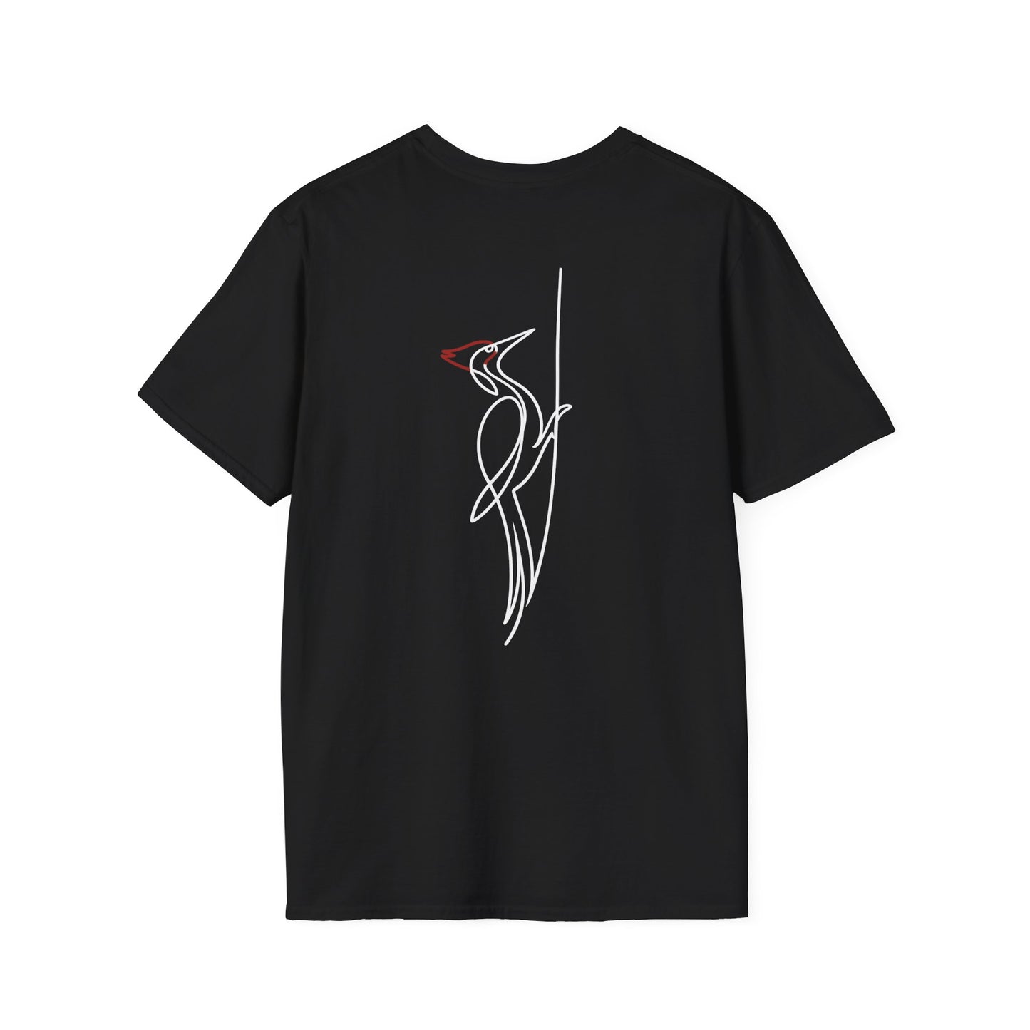 Pileated Woodpecker One Line T-Shirt - Back Print