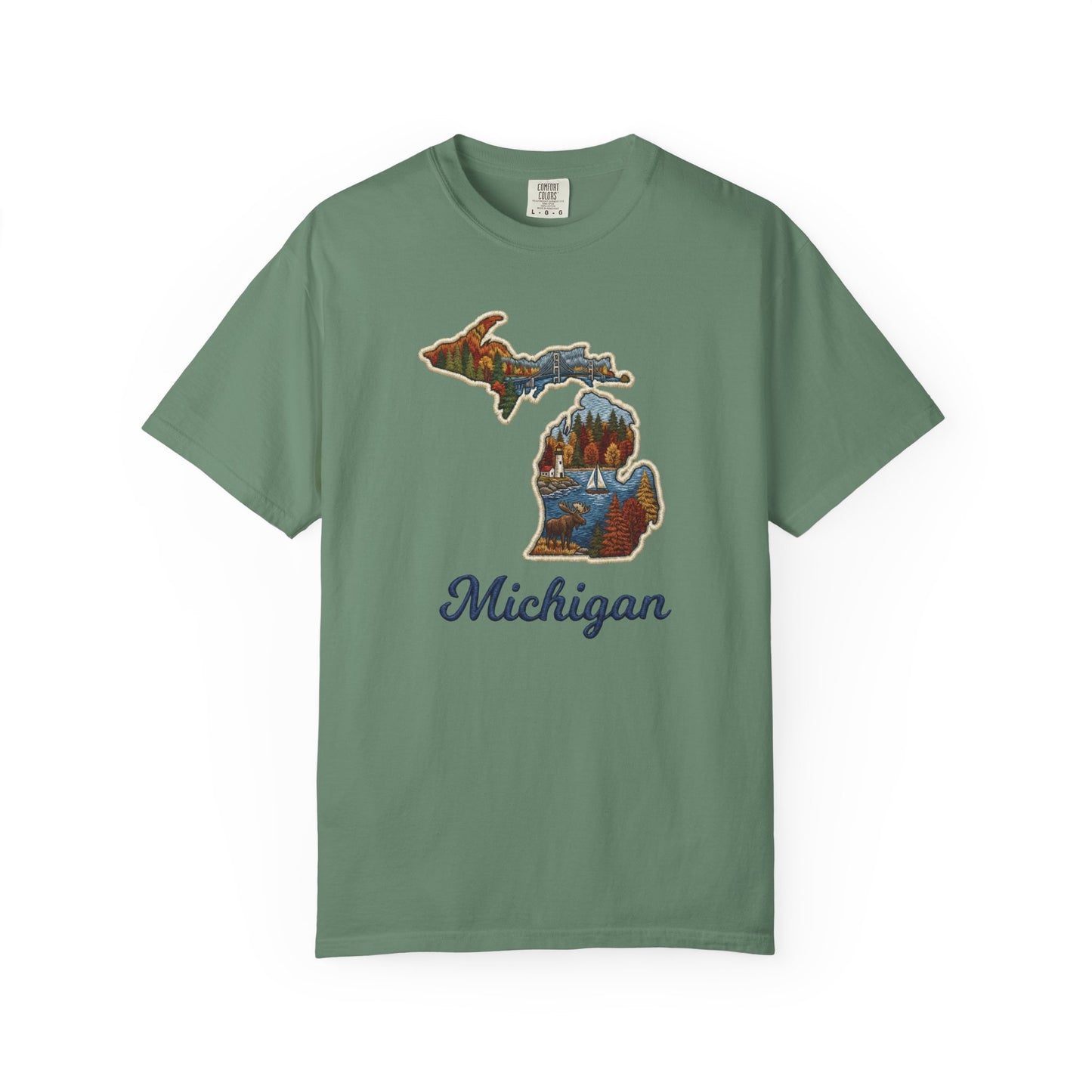 Michigan Scenic Patch Print T-Shirt - Heavyweight Comfort Colors
