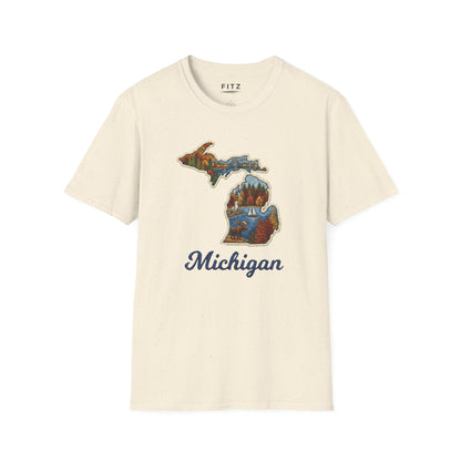 Michigan Scenic Patch Print T-Shirt