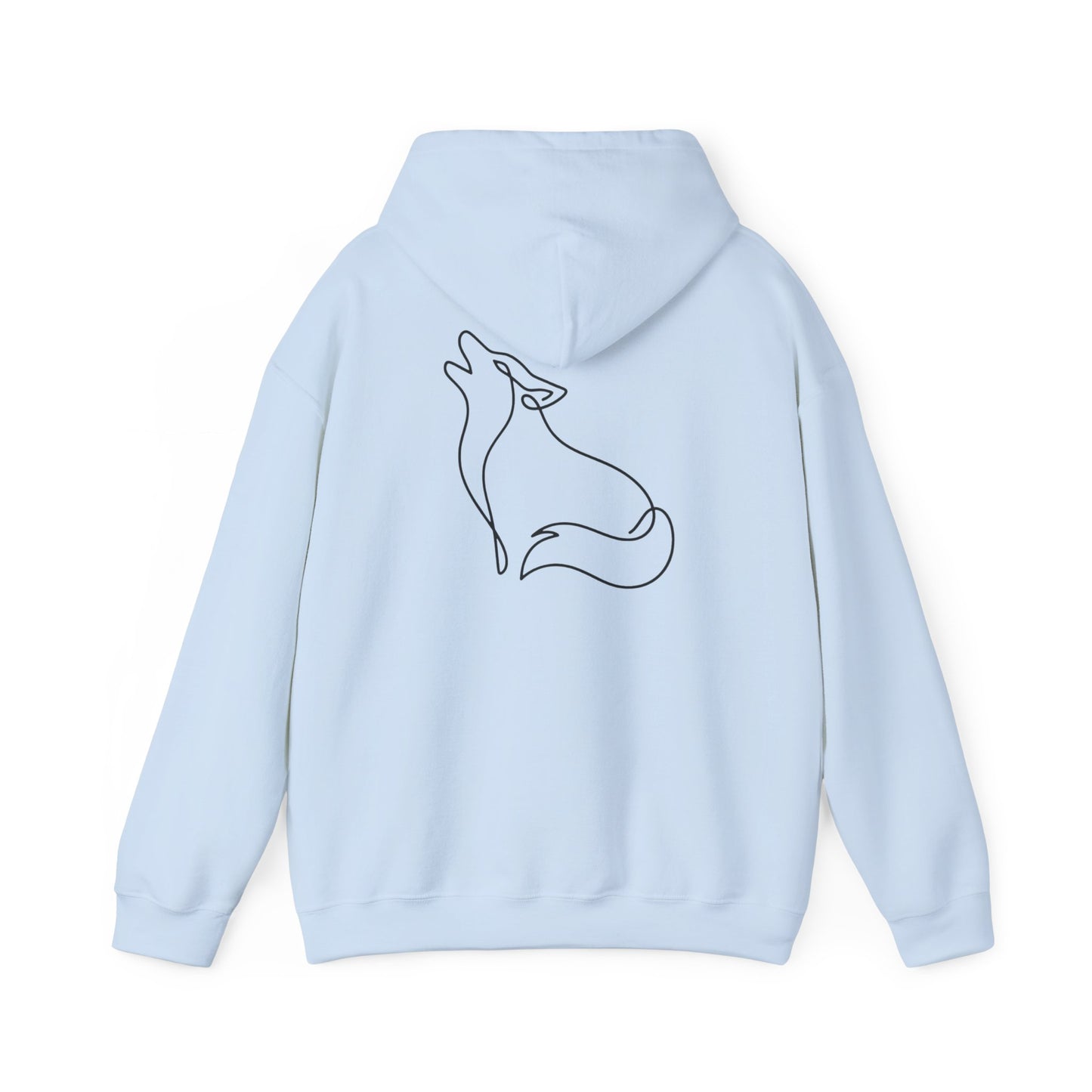 Wolf One Line Hoodie - Back Print